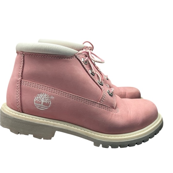 Timberland Nellie Waterproof Chukka Ankle Boots Pink Nubuck Women’s Size 6 - Picture 4 of 9